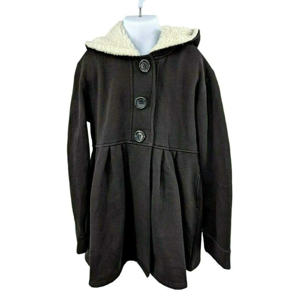 Scooter Brown Jacket Sherpa Hoodie Ruffle‎
